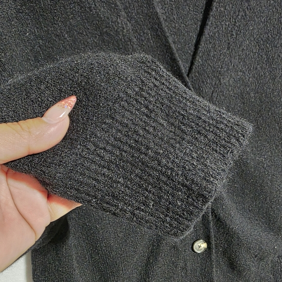 EVERLANE BLACK BUTTON-FRONT COTTON WOOL ALPACA BLEND COCOON CARDIGAN SZ S - Picture 6 of 15